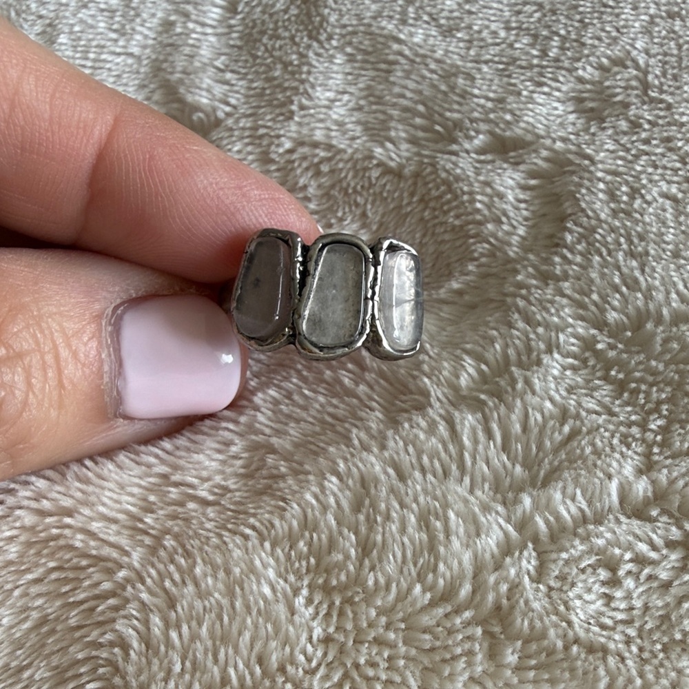Statement Ring with Pale Gray Stones / EUC - Picture 3 of 3